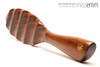 Unique handcrafted bdsm toys | Wooden spanking paddle | By kink artisan Miss Emm | Made from ipê-amarelo-da-serra with brass details.