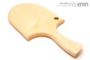 Unique handcrafted bdsm toys | Wooden spanking paddle | By kink artisan Miss Emm | Made from rock maple with brass details.