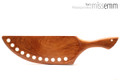 Unique handcrafted bdsm toys | Wooden spanking paddle | By kink artisan Miss Emm | Made from narra with brass details.