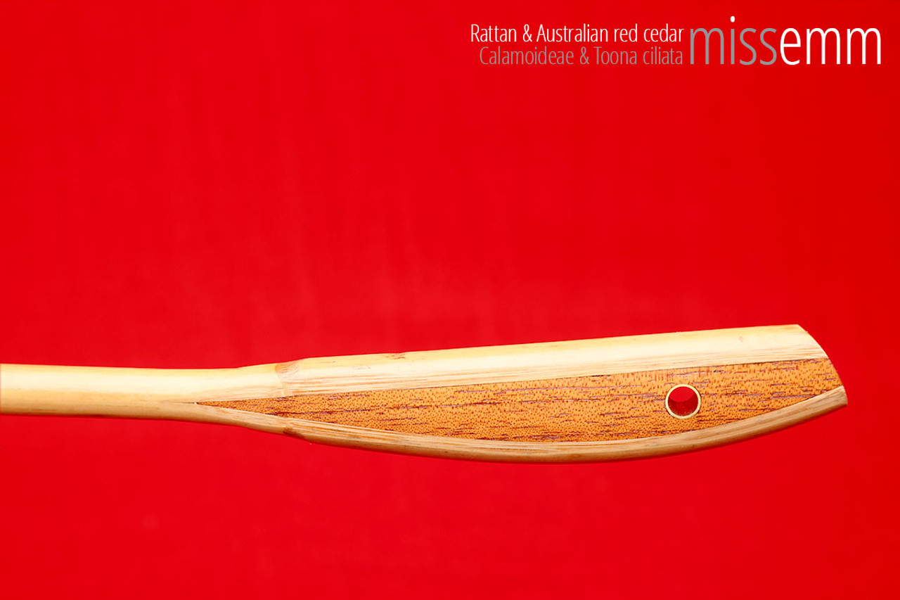 Handmade bdsm toys | Rattan cane | By kink artisan Miss Emm | The cane shaft is rattan cane and the handle has been handcrafted from Australian red cedar with brass details.