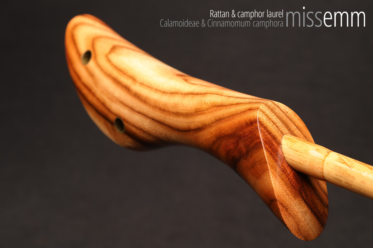 Handmade bdsm toys | Rattan cane | By kink artisan Miss Emm | The cane shaft is rattan cane and the handle has been handcrafted from camphor laurel with brass details.