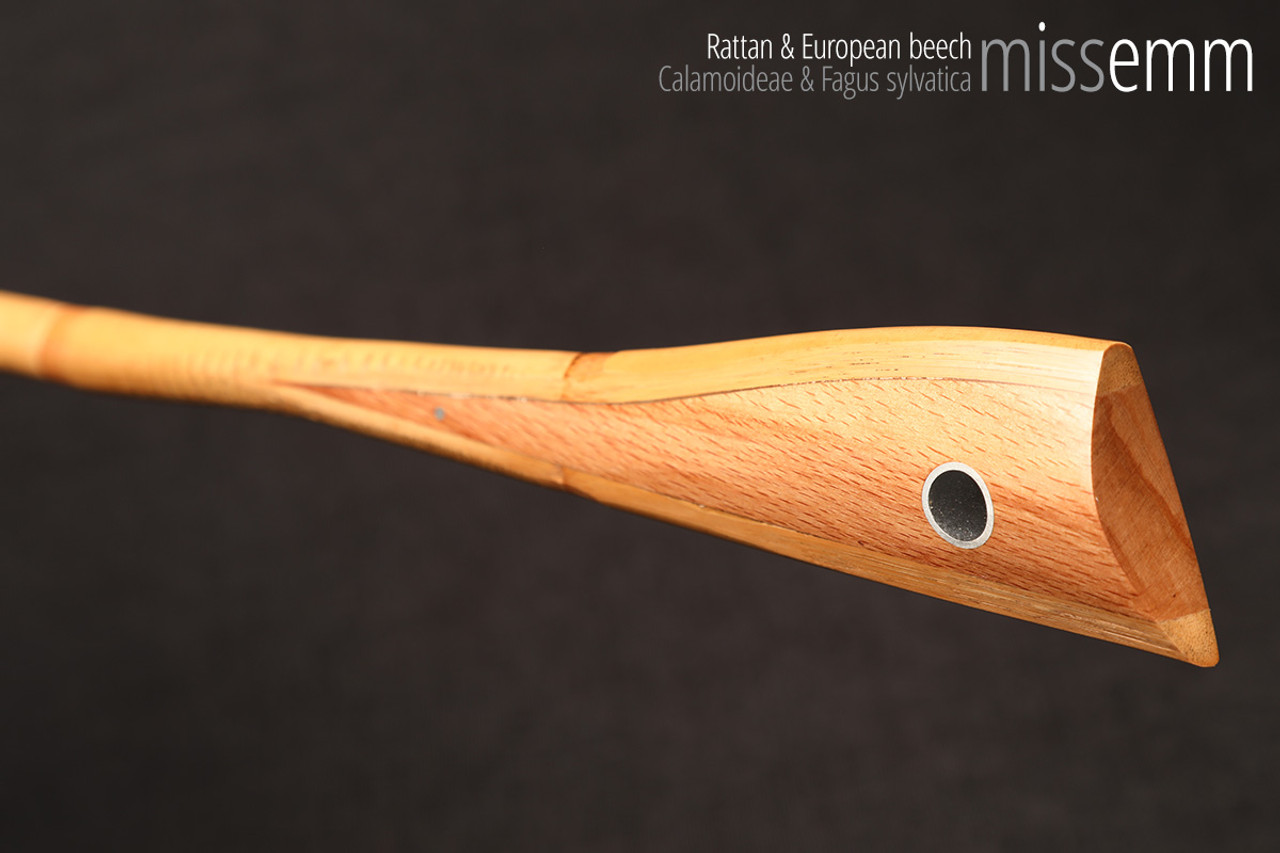 Handmade bdsm toys | Rattan cane | By kink artisan Miss Emm | The cane shaft is rattan cane and the handle has been handcrafted from beech with aluminium details.