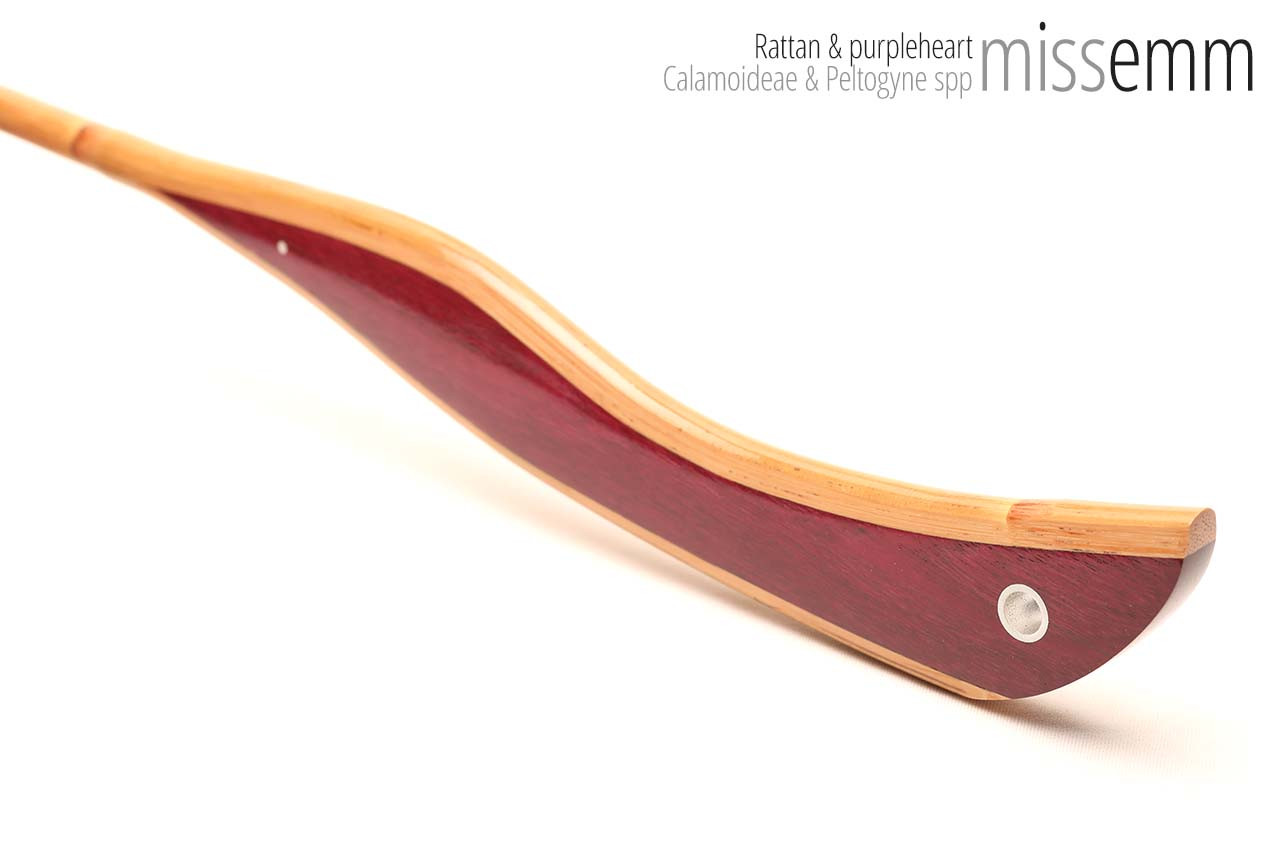 Handmade bdsm toys | Rattan cane | By kink artisan Miss Emm | The cane shaft is rattan cane and the handle has been handcrafted from purpleheart with aluminium details.