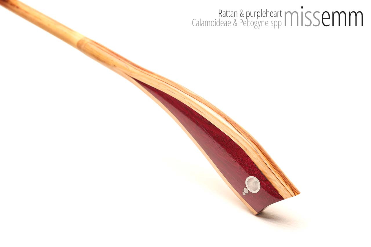 Handmade bdsm toys | Rattan cane | By kink artisan Miss Emm | The cane shaft is rattan cane and the handle has been handcrafted from purpleheart with aluminium details.