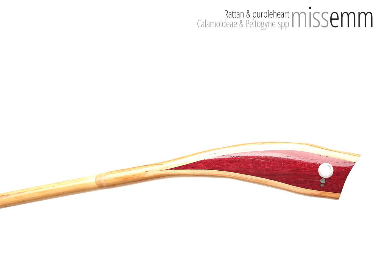 Handmade bdsm toys | Rattan cane | By kink artisan Miss Emm | The cane shaft is rattan cane and the handle has been handcrafted from purpleheart with aluminium details.