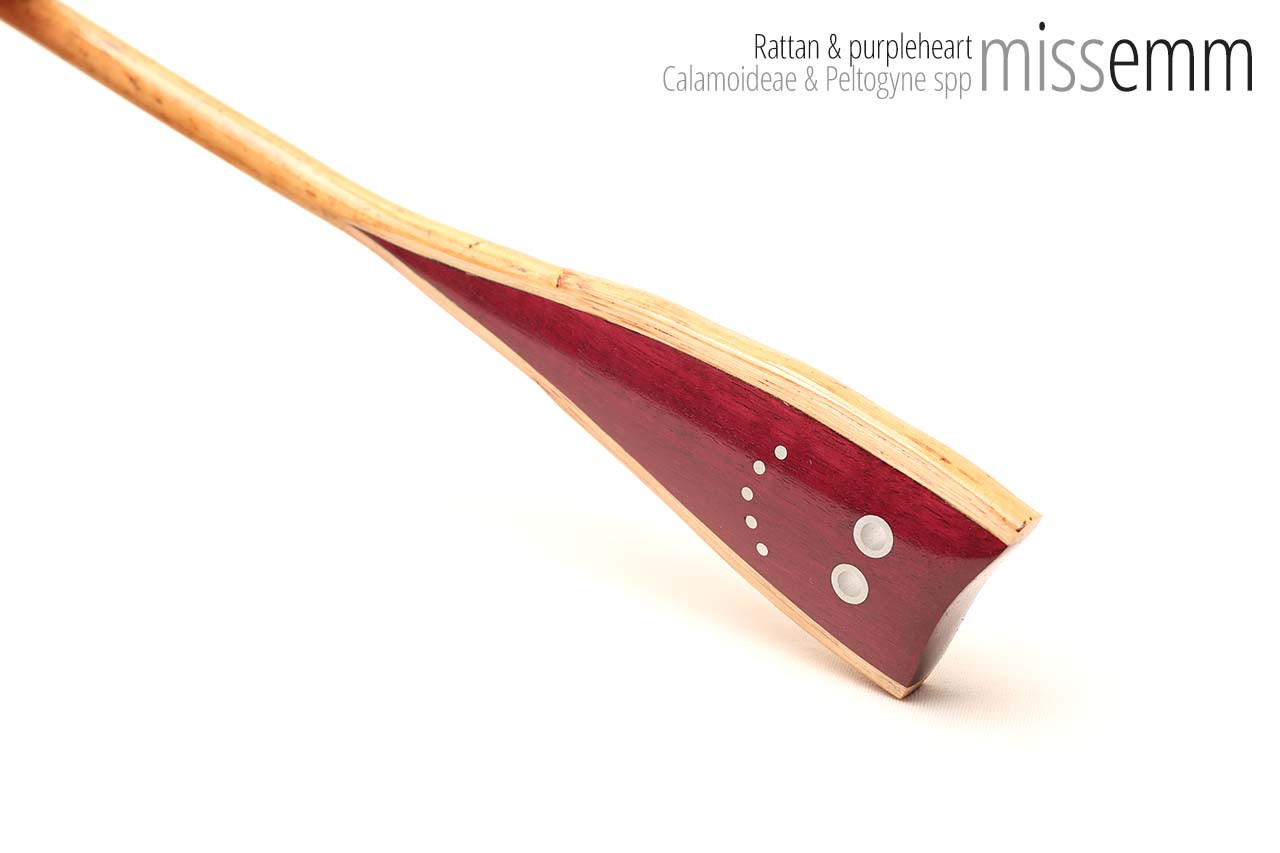 Handmade bdsm toys | Rattan cane | By kink artisan Miss Emm | The cane shaft is rattan cane and the handle has been handcrafted from purpleheart with aluminium details.