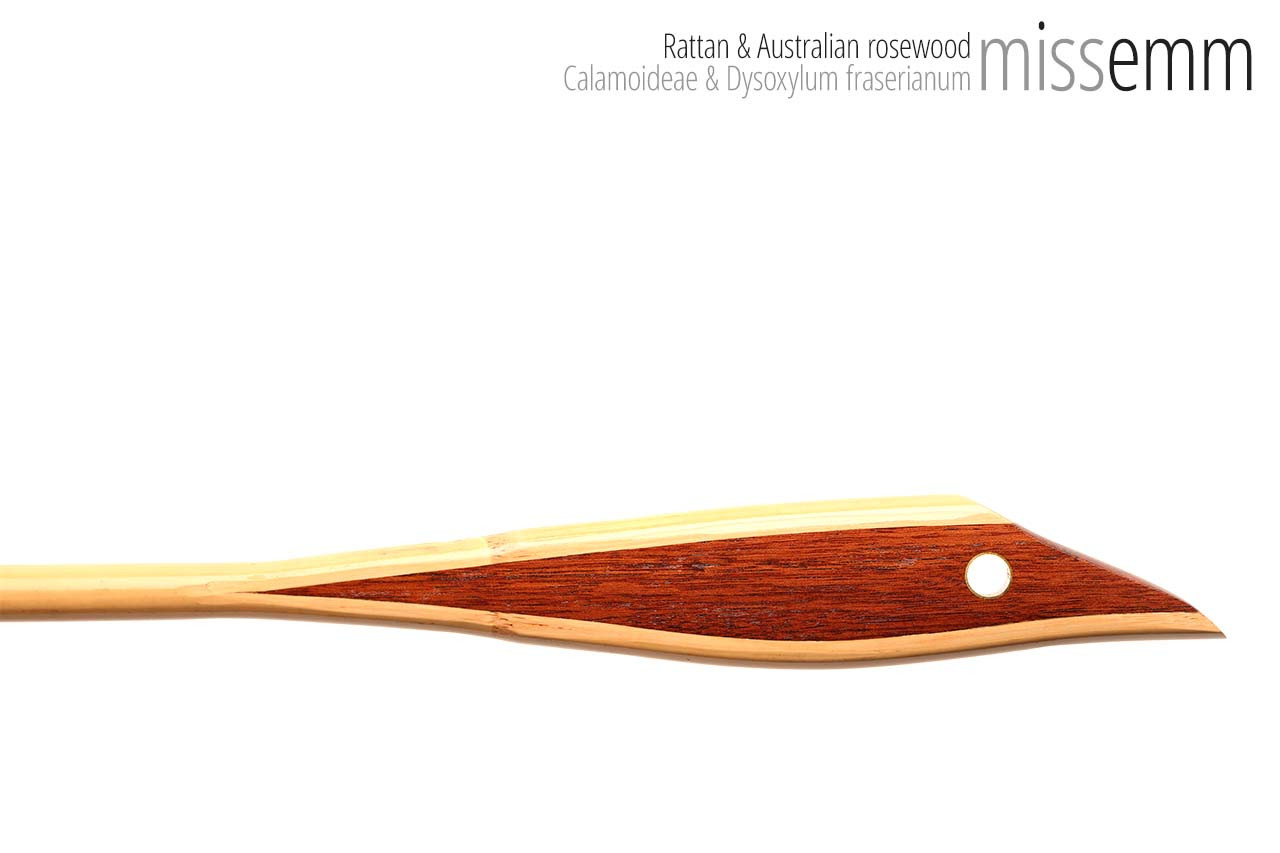 Handmade bdsm toys | Rattan cane | By kink artisan Miss Emm | The cane shaft is rattan cane and the handle has been handcrafted from Australian rosewood with brass details.