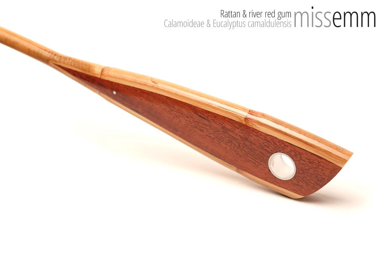 Handmade bdsm toys | Rattan cane | By kink artisan Miss Emm | The cane shaft is rattan cane and the handle has been handcrafted from river red gum with aluminium details.