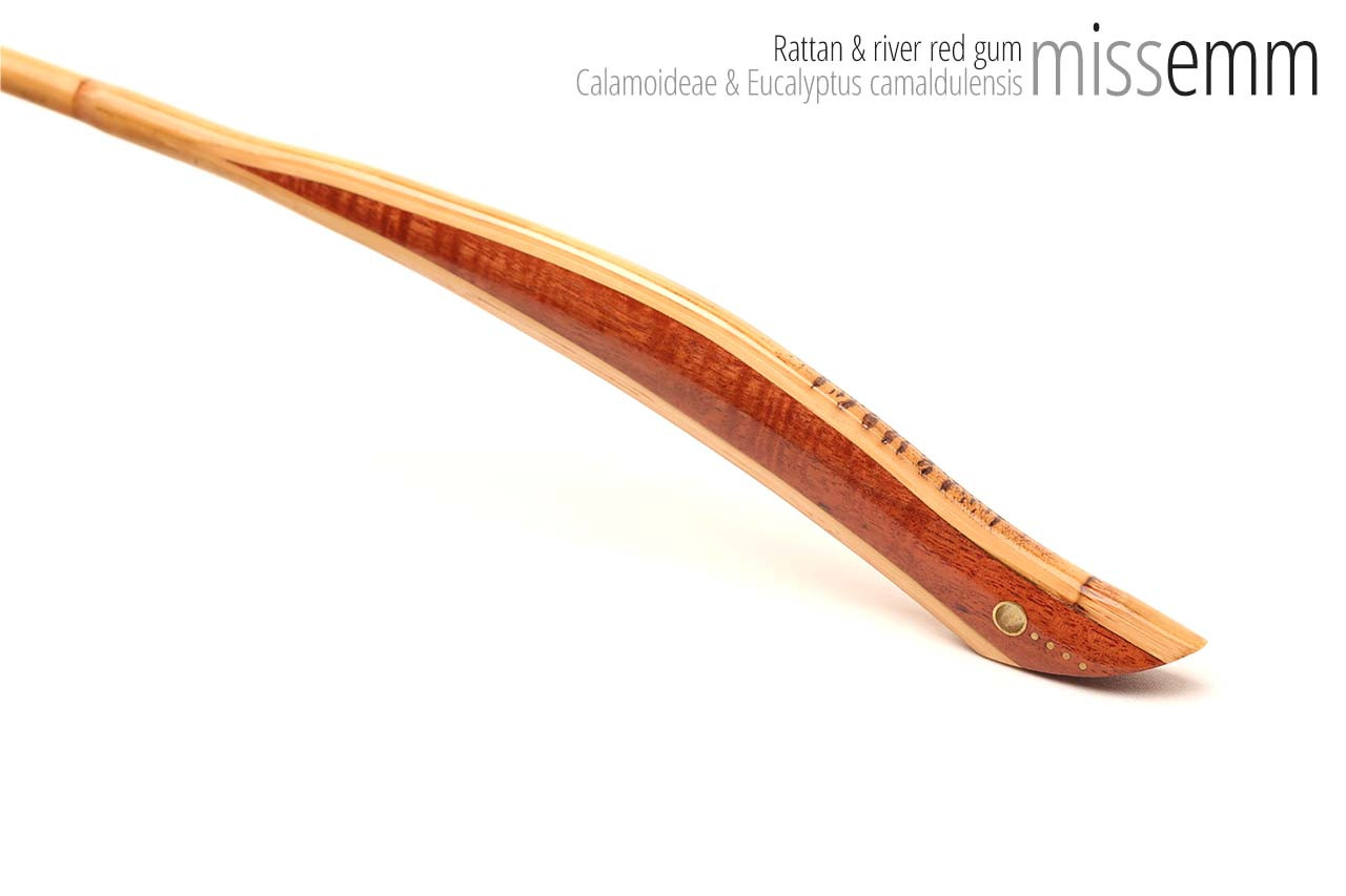 Handmade bdsm toys | Rattan cane | By kink artisan Miss Emm | The cane shaft is rattan cane and the handle has been handcrafted from river red gum with brass details.