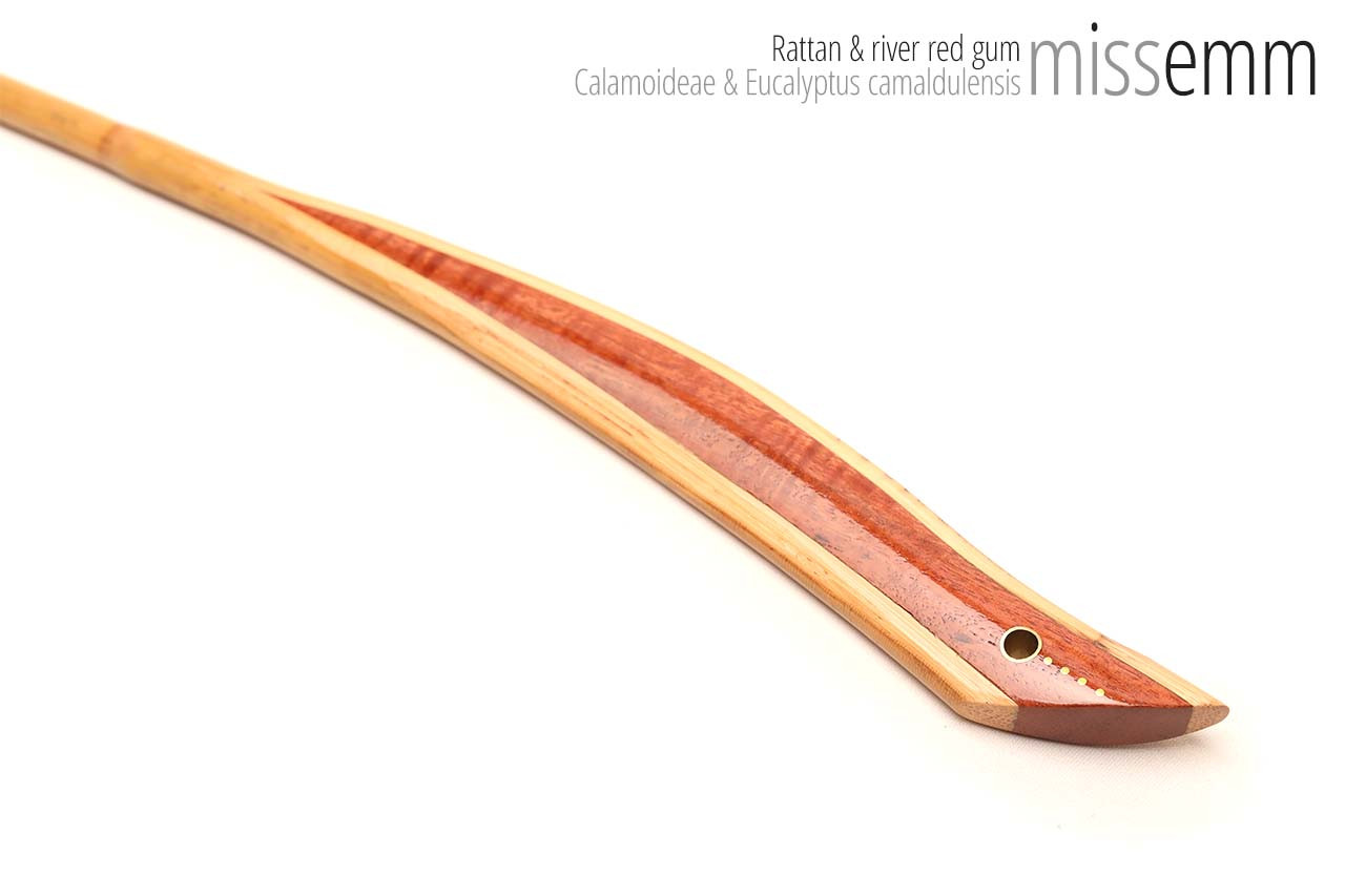 Handmade bdsm toys | Rattan cane | By kink artisan Miss Emm | The cane shaft is rattan cane and the handle has been handcrafted from river red gum with brass details.