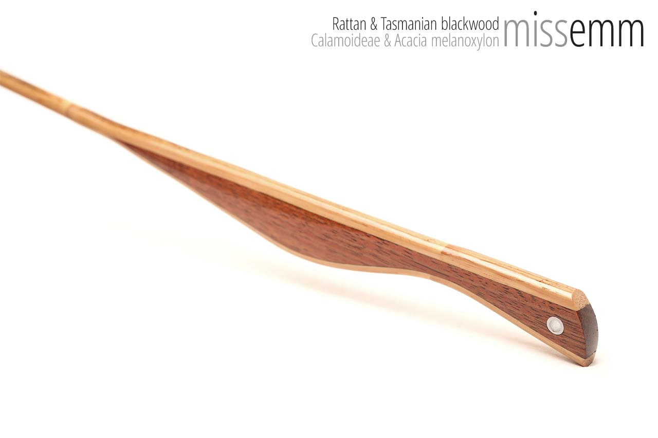 Handmade bdsm toys | Rattan cane | By kink artisan Miss Emm | The cane shaft is rattan cane and the handle has been handcrafted from Tasmanian blackwood with aluminium details.