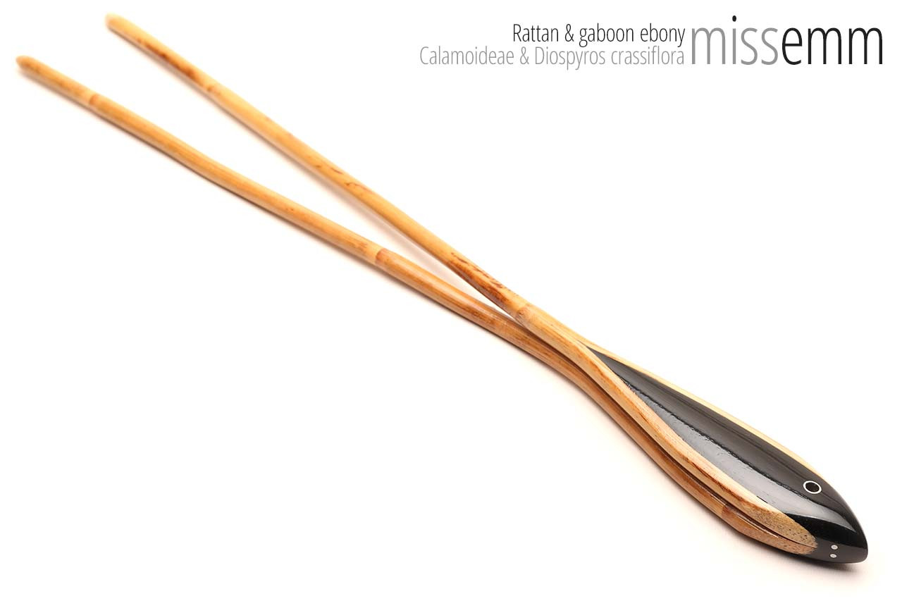 Unique fetish toys | Rattan multi-shaft cane | By kink artisan Miss Emm | The shafts are made from rattan cane and the handle has been handcrafted from gaboon ebony with aluminium details.