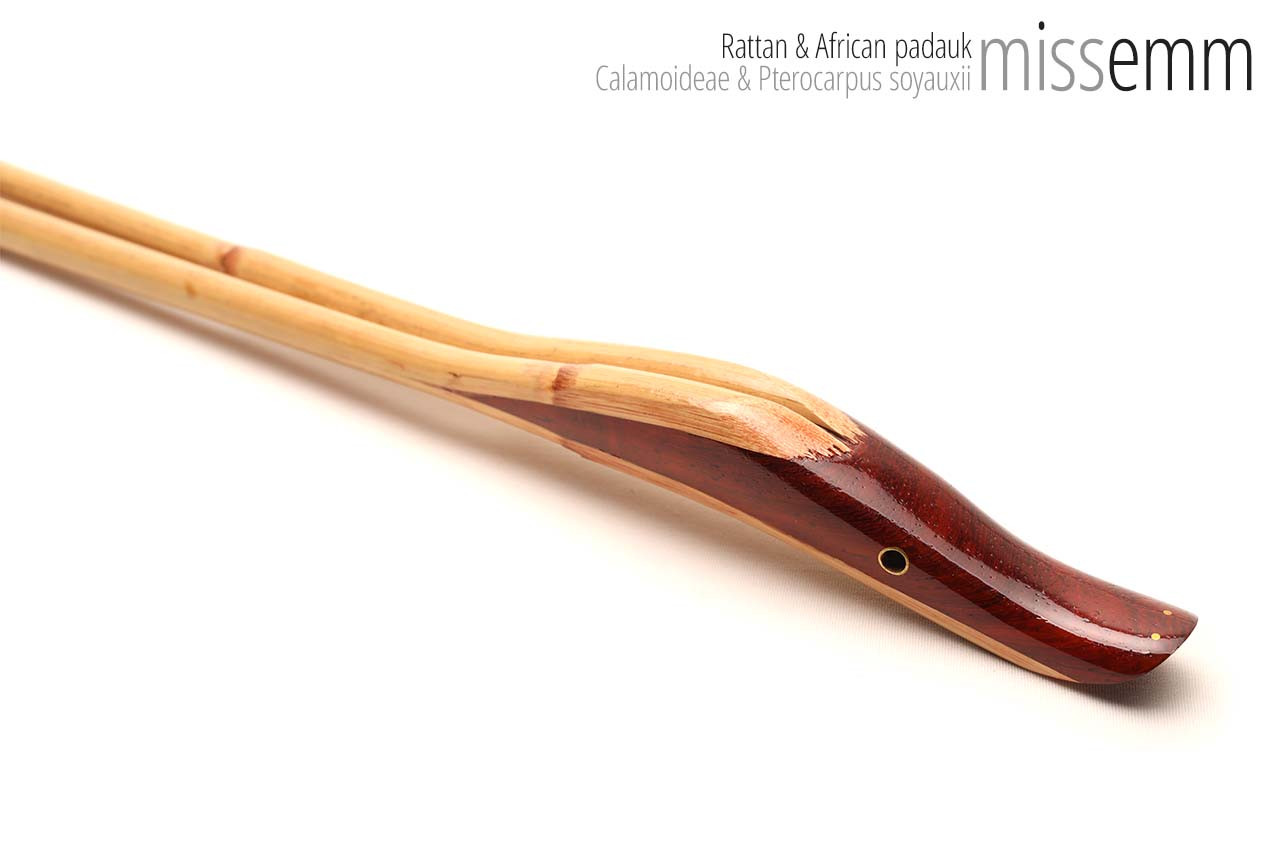 Unique fetish toys | Rattan multi-shaft cane | By kink artisan Miss Emm | The shafts are made from rattan cane and the handle has been handcrafted from African padauk with brass details.