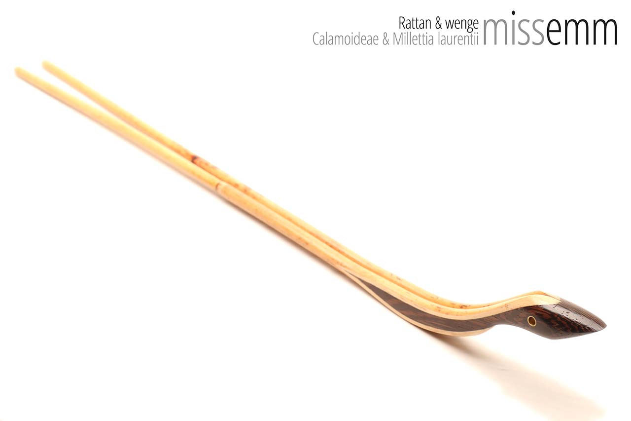 Unique fetish toys | Rattan multi-shaft cane | By kink artisan Miss Emm | The shafts are made from rattan cane and the handle has been handcrafted from wenge with brass details.