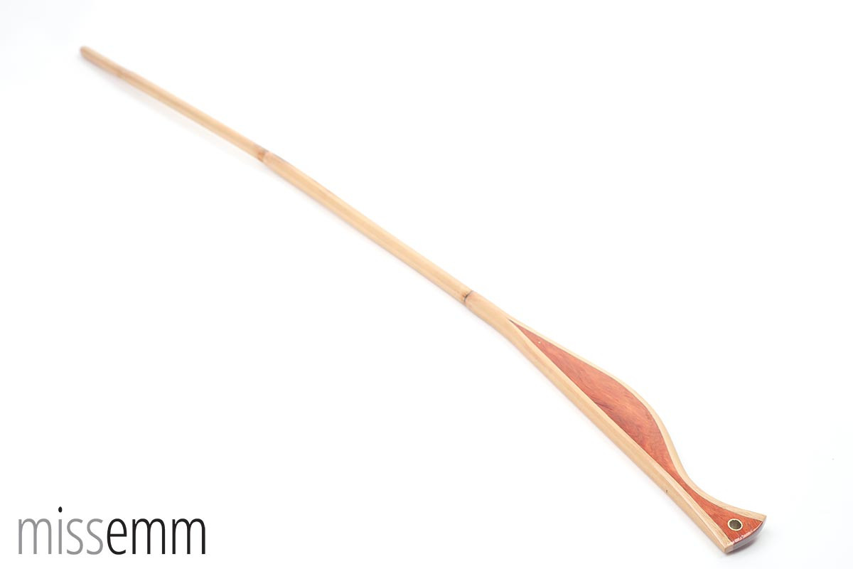 Rattan bdsm spanking cane with New Guinea Rosewood handle