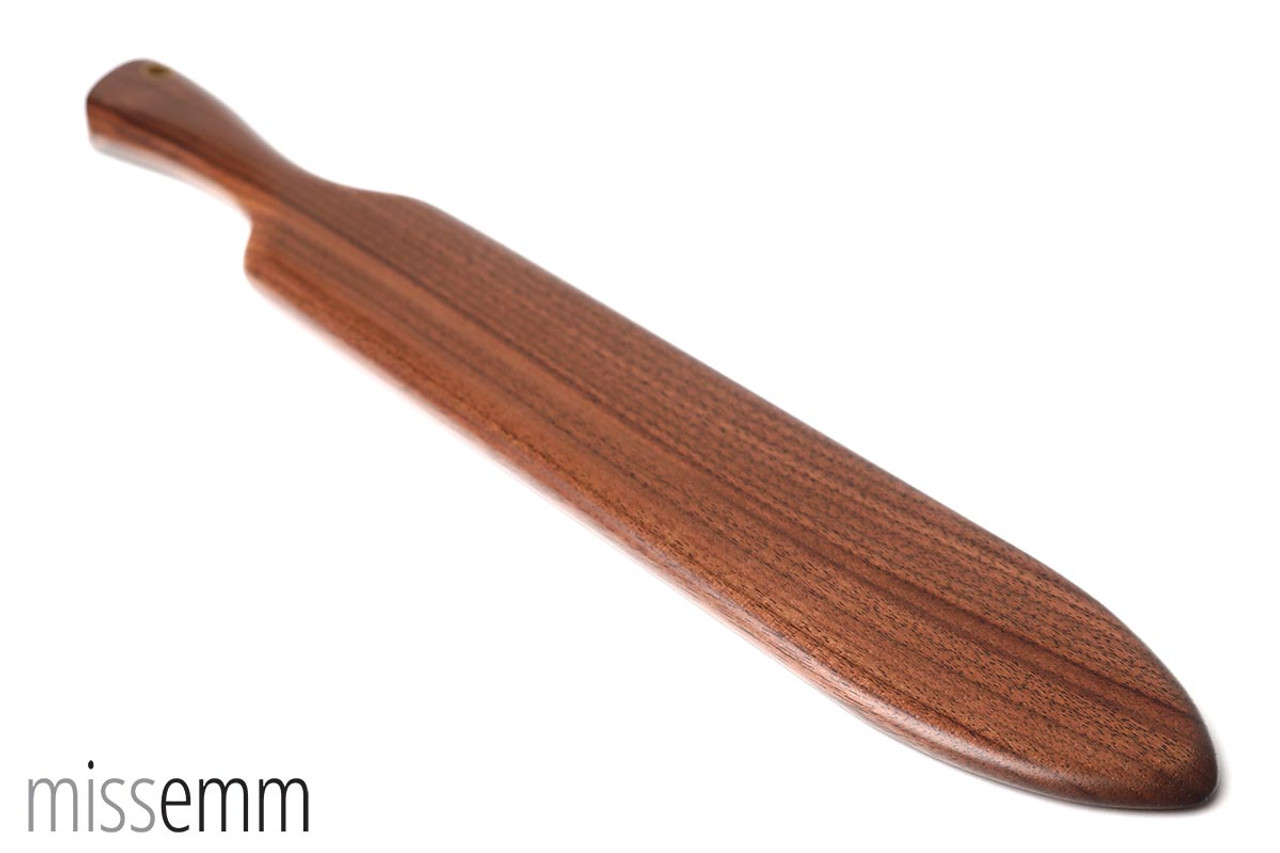 Black Walnut bdsm spanking paddle by Australian fetish artisan MissEmm