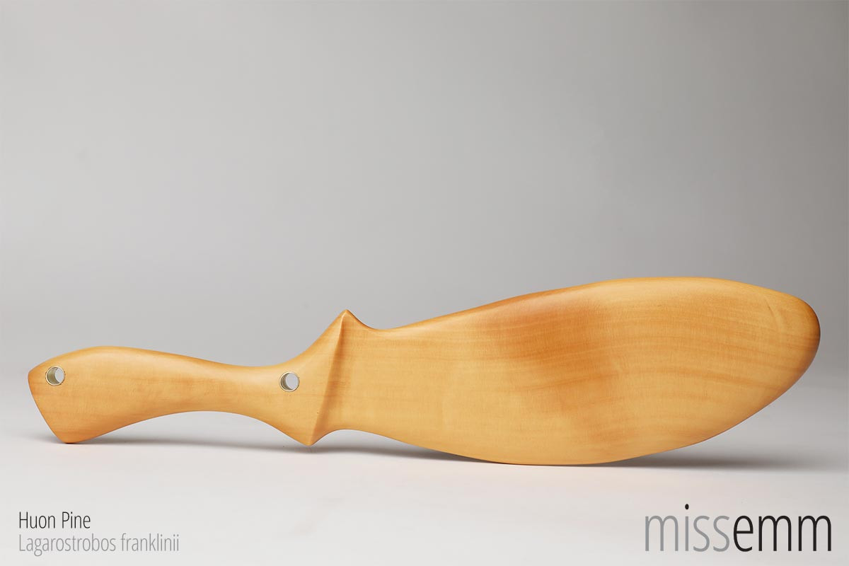 BDSM Spanking Paddle with ridges - Huon Pine - by Miss Emm