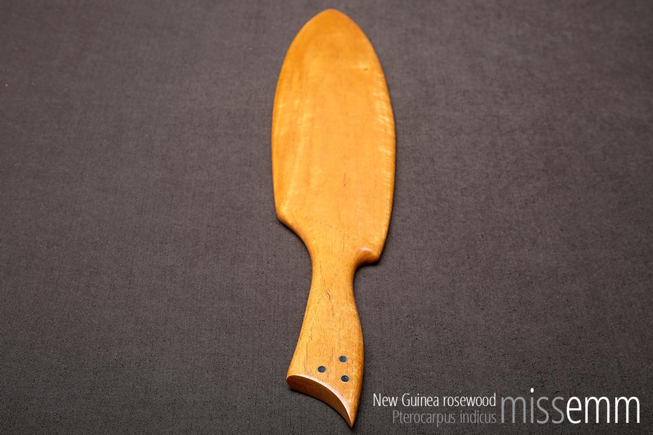 Handmade bdsm toys | Wood spanking paddle | By fetish artisan Miss Emm | Unique kink implements for FemDoms, Mistresses, Masters, Dominants, masochists, submissives, slaves, and all love impact play.