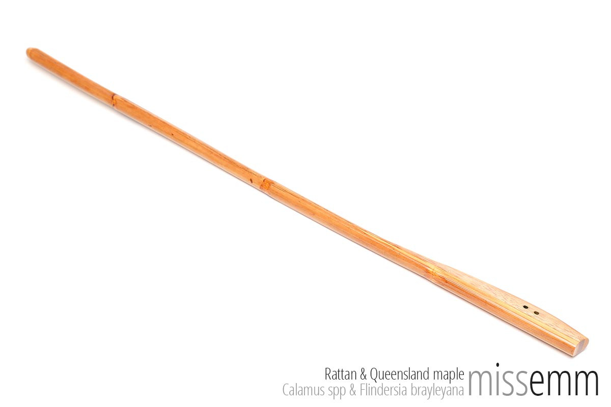 Handcrafted bdsm equipment | Spanking cane | By Australian kink artisan Miss Emm | This cane has been handmade from rattan with a Queensland maple handle. Put some style into your sting with this unique creation.