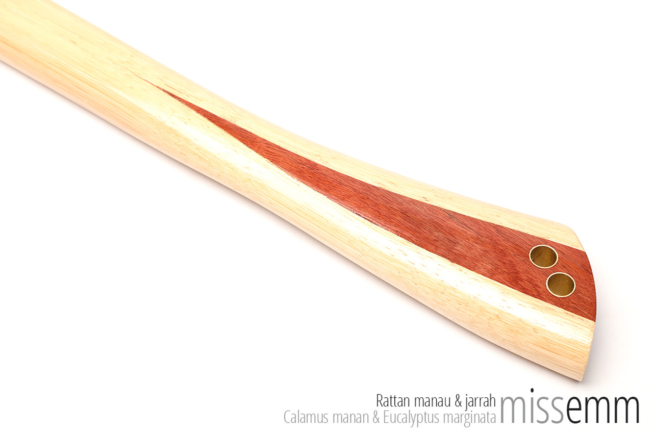 Unique bdsm spanking toys | Pane (flat cane) | By Sydney kink artisan Miss Emm | Made from rattan with a jarrah handle and brass details, this unique impact toy is the perfect dungeon accessory for the sensual sadist, hard core disciplinarian, Mistress, Master, or anyone who just loves their impact play. 