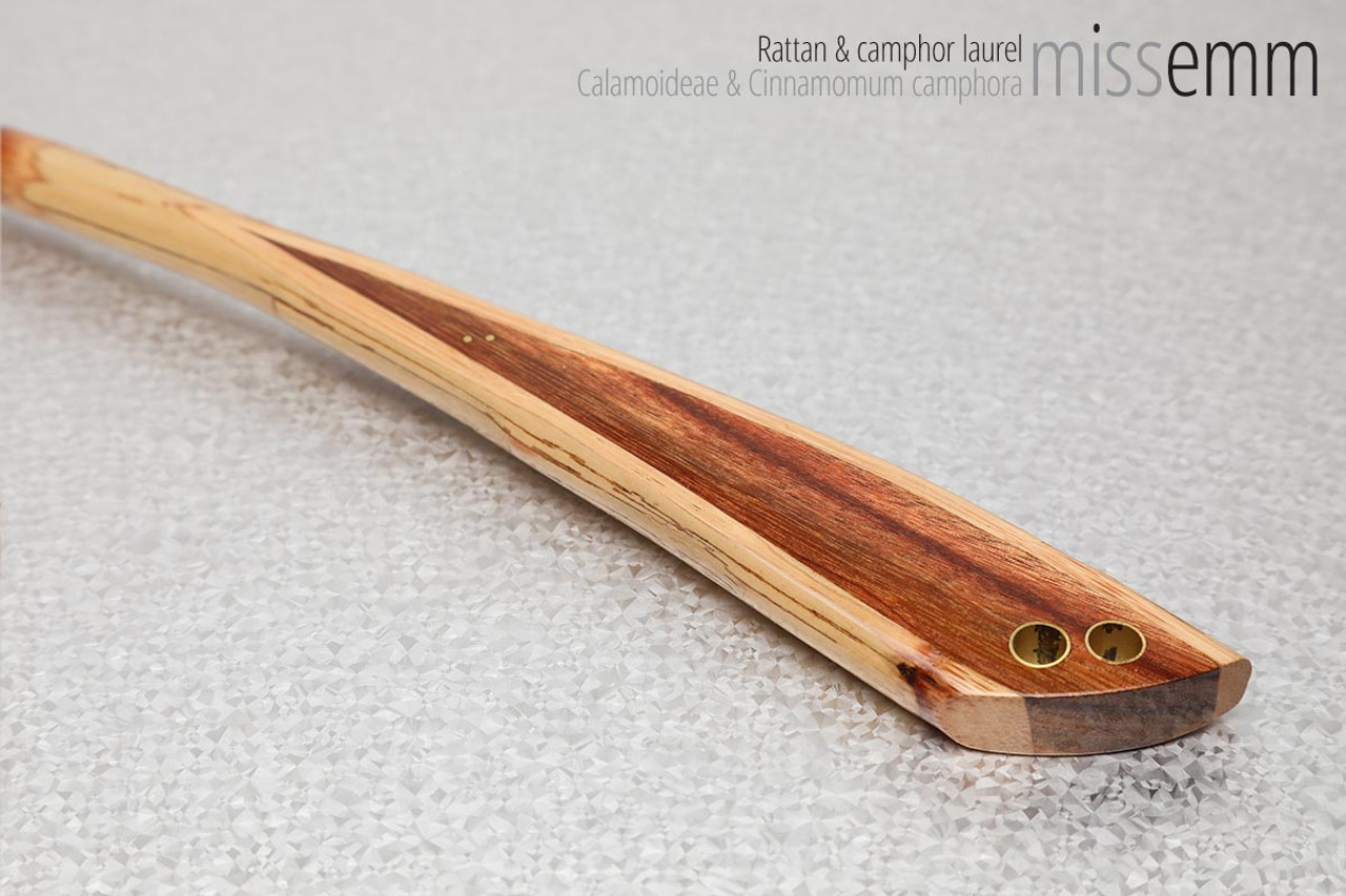 Unique handcrafted bdsm toys | Rattan spanking cane | By kink artisan Miss Emm | Made from rattan with a camphor laurel handle and brass details