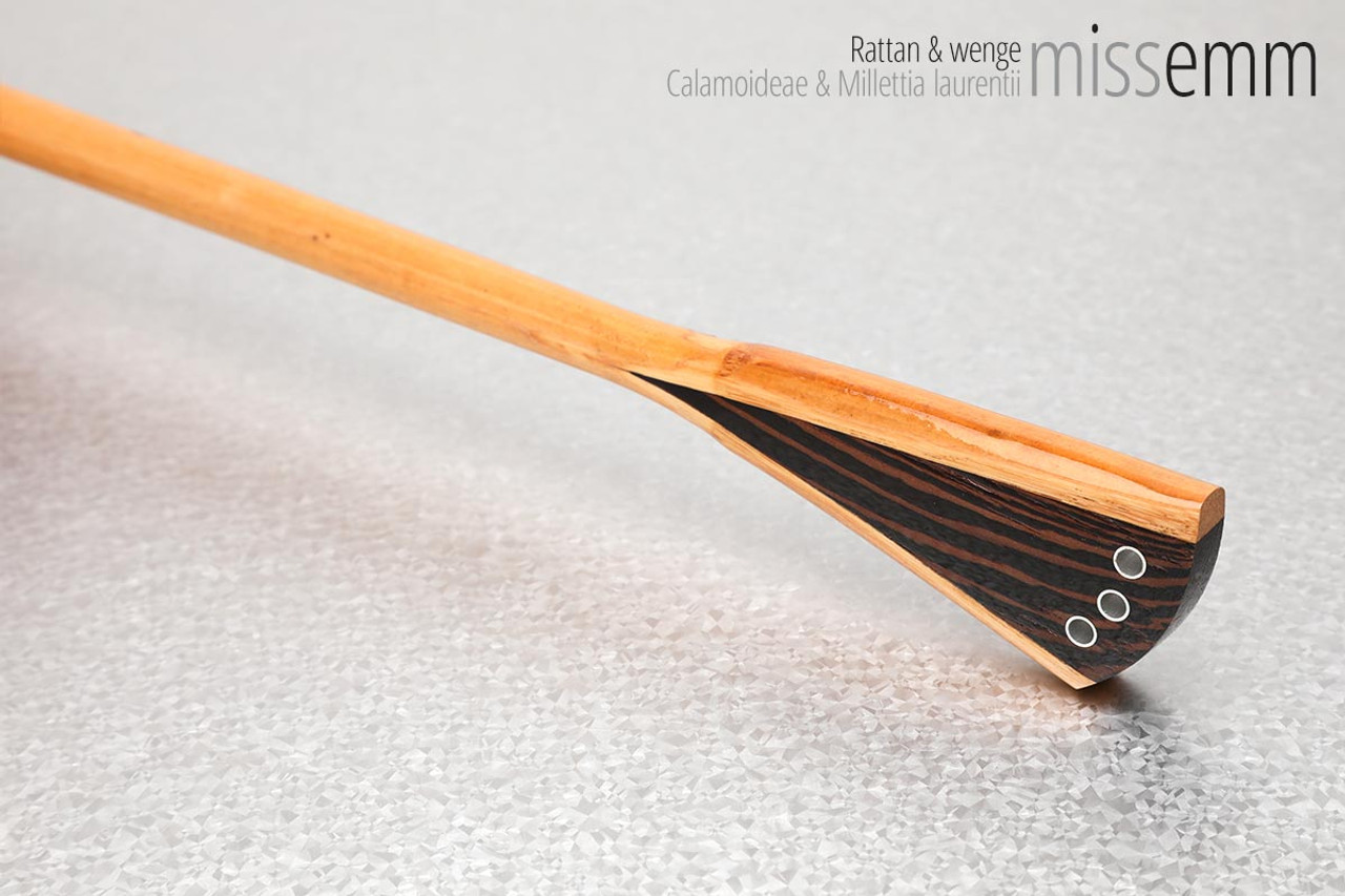 Unique handcrafted bdsm toys | Rattan spanking cane | By kink artisan Miss Emm | Made from rattan with a hand made wenge handle with aluminium details.