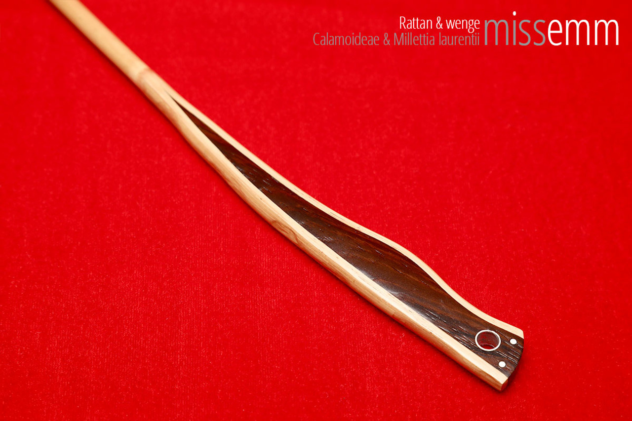 Handmade bdsm toys | Rattan cane | By kink artisan Miss Emm | The cane shaft is rattan cane and the handle has been handcrafted from wenge with aluminium details.