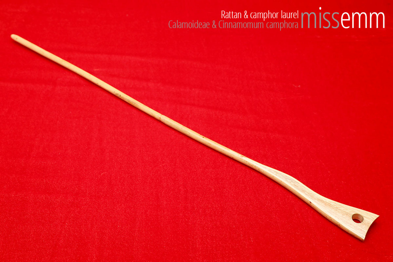 Handmade bdsm toys | Rattan cane | By kink artisan Miss Emm | The cane shaft is rattan cane and the handle has been handcrafted from camphor laurel with brass details.