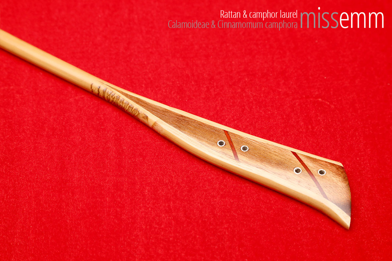 Handmade bdsm toys | Rattan cane | By kink artisan Miss Emm | The cane shaft is rattan cane and the handle has been handcrafted from camphor laurel with aluminium details.