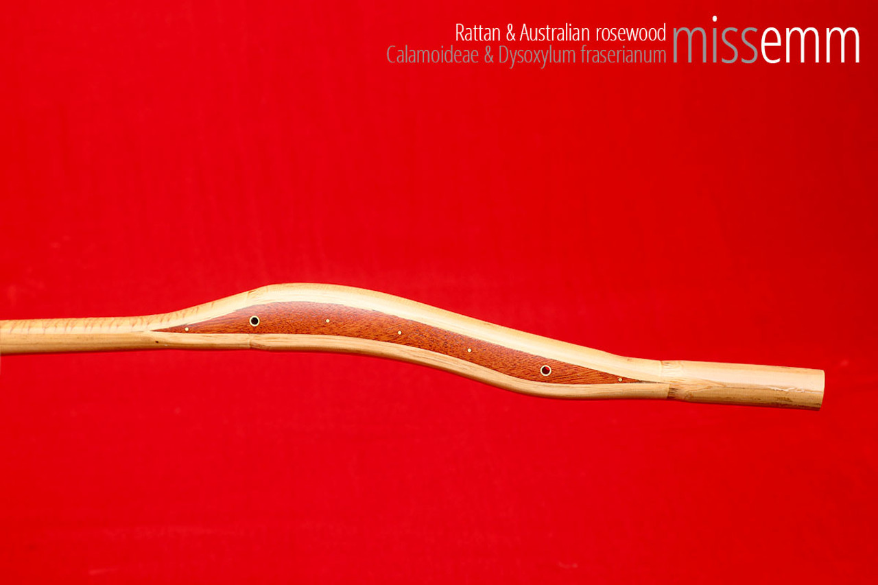 Handmade bdsm toys | Rattan cane | By kink artisan Miss Emm | The cane shaft is rattan cane and the handle has been handcrafted from Australian rosewood with brass details.