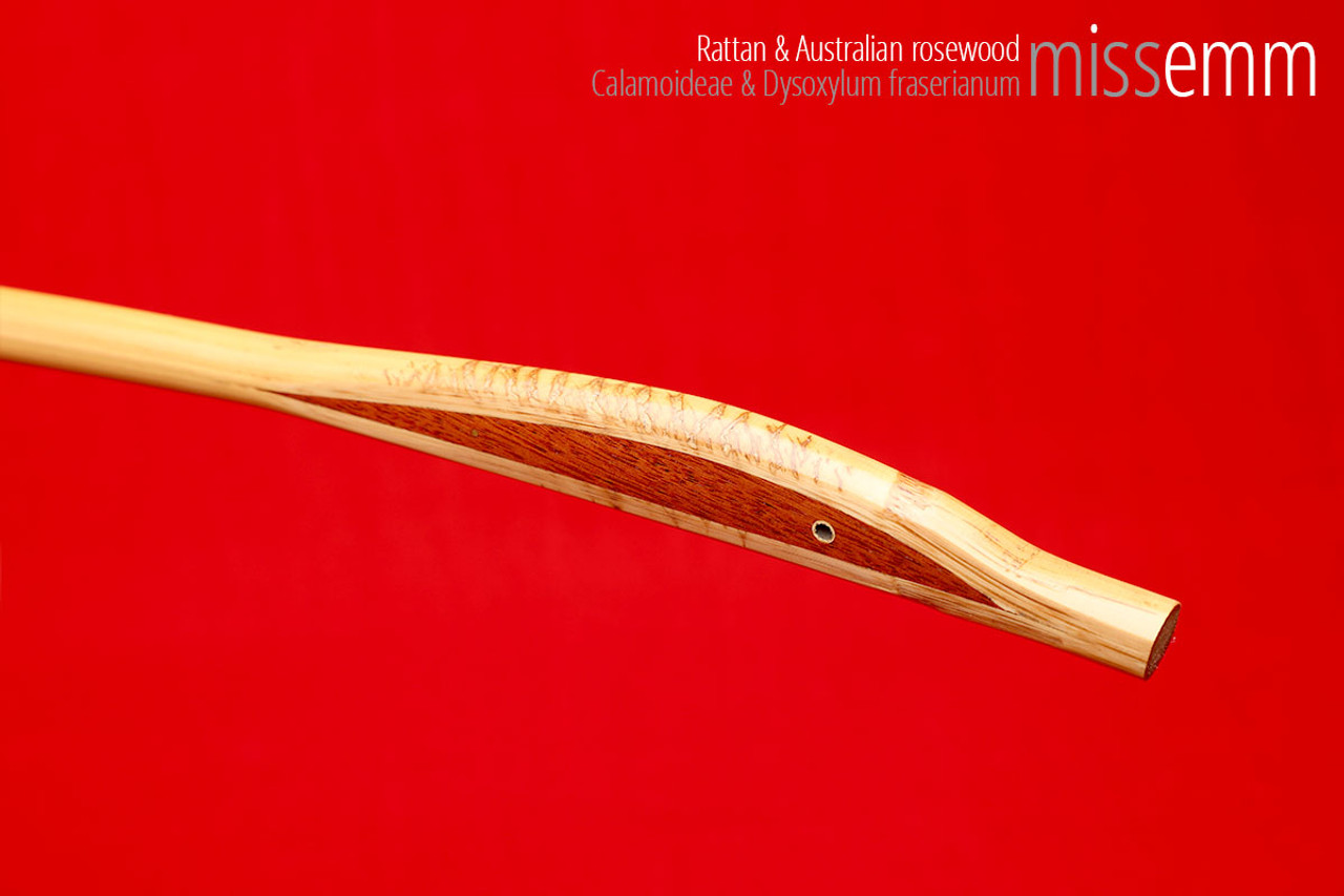 Handmade bdsm toys | Rattan cane | By kink artisan Miss Emm | The cane shaft is rattan cane and the handle has been handcrafted from Australian rosewood with brass details.