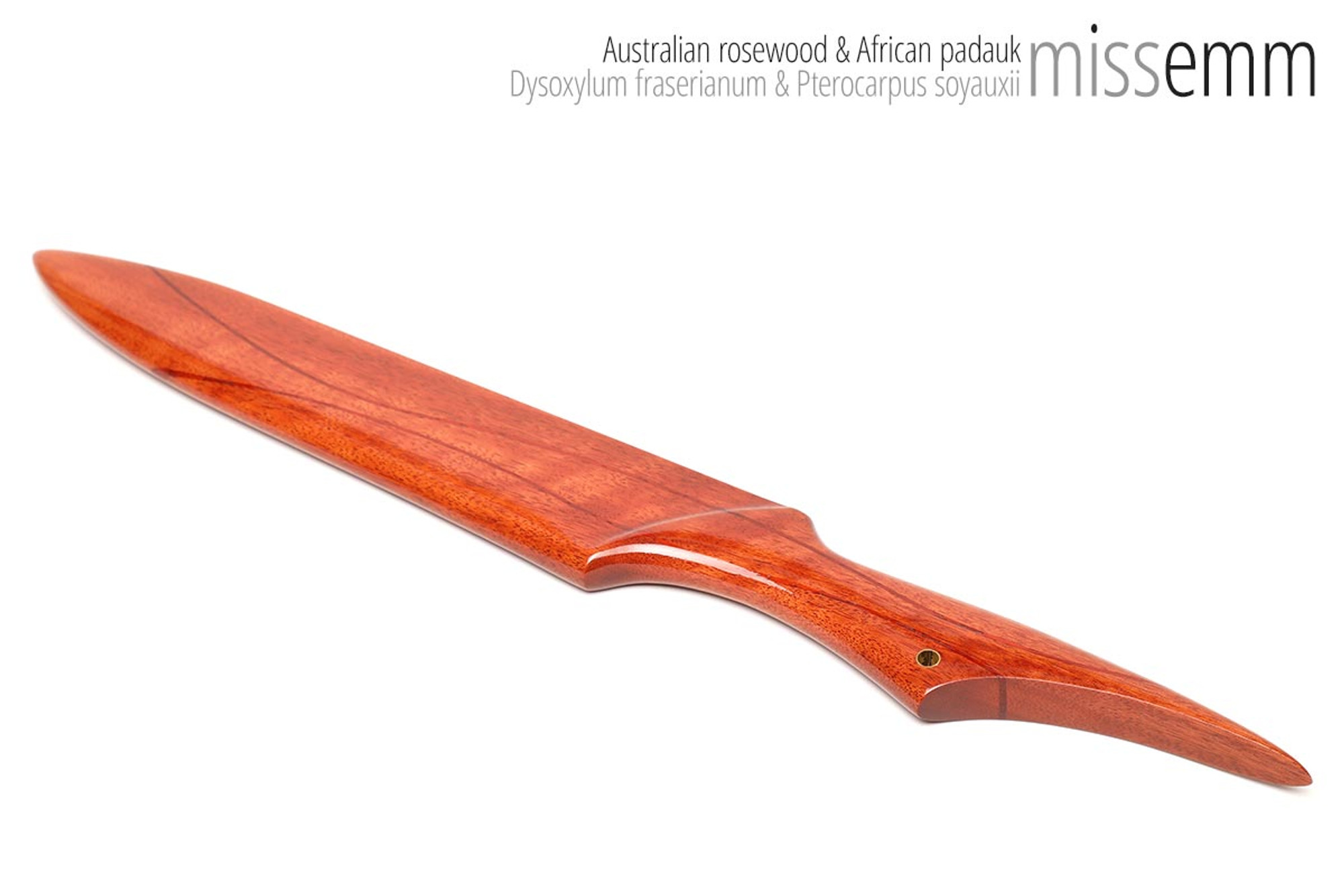 Red Elm knife style spanking paddle - Carved Kink