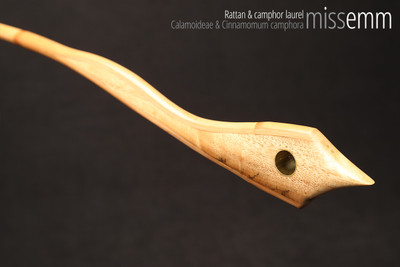 Handmade bdsm toys | Rattan cane | By kink artisan Miss Emm | The cane shaft is rattan cane and the handle has been handcrafted from camphor laurel with brass details.