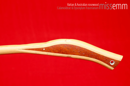 Handmade bdsm toys | Rattan cane | By kink artisan Miss Emm | The cane shaft is rattan cane and the handle has been handcrafted from Australian rosewood with aluminium details.