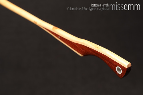 Handmade bdsm toys | Rattan cane | By kink artisan Miss Emm | The cane shaft is rattan cane and the handle has been handcrafted from jarrah with aluminium details.