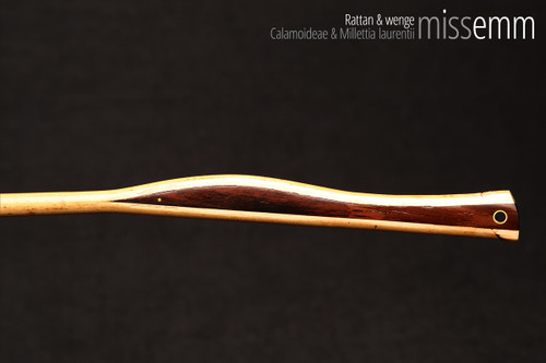 Handmade bdsm toys | Rattan cane | By kink artisan Miss Emm | The cane shaft is rattan cane and the handle has been handcrafted from wenge with brass details.