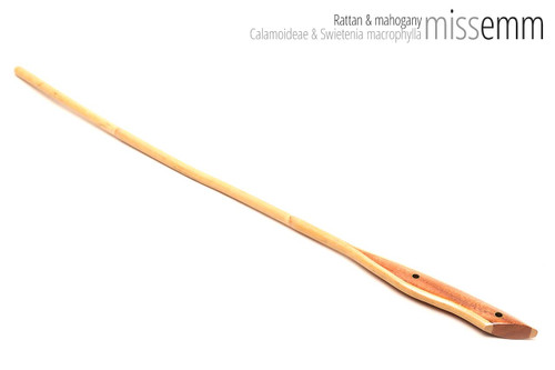 Handmade bdsm toys | Rattan cane | By kink artisan Miss Emm | The cane shaft is rattan cane and the handle has been handcrafted from mahogany with brass details.