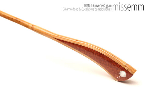 Handmade bdsm toys | Rattan cane | By kink artisan Miss Emm | The cane shaft is rattan cane and the handle has been handcrafted from river red gum with aluminium details.