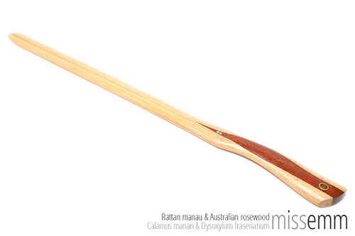 Unique bdsm discipline toys | Pane (flat cane) | By Sydney kink artisan Miss Emm | Made from rattan with an Australian rosewood handle and brass details, this unique impact toy is the perfect dungeon accessory for the sensual sadist, hard core disciplinarian, Mistress, Master, Domina, Dom, sub, slave, kinkster, or anyone who just loves their impact play. 