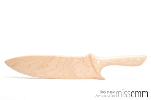 Handmade fetish toys | Wooden bdsm paddle | By kink artisan Miss Emm | This heavy duty discipline paddle is made from rock maple with brass details. 