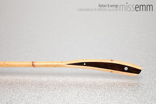 Unique handcrafted bdsm toys | Spanking cane | By kink artisan Miss Emm | This cane is made from rattan with a wenge handle and aluminium details | Simple. Elegant. Ouchy. 