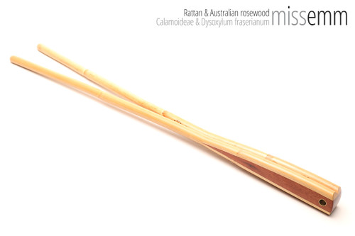 Unique handcrafted bdsm toys | Rattan multi-shaft cane | By kink artisan Miss Emm | The shafts are made from rattan cane and the handle has been handcrafted from Australian rosewood with brass details.