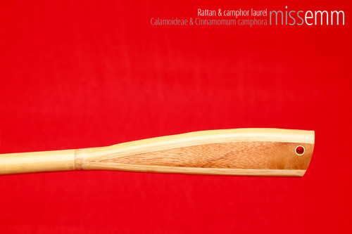 Handmade bdsm toys | Rattan cane | By kink artisan Miss Emm | The cane shaft is rattan cane and the handle has been handcrafted from camphor laurel with brass details.