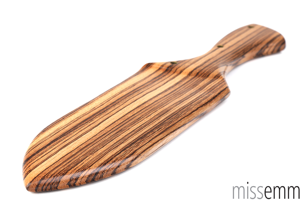 Wood spanking paddle in Zebrawood | Handmade by MissEmm