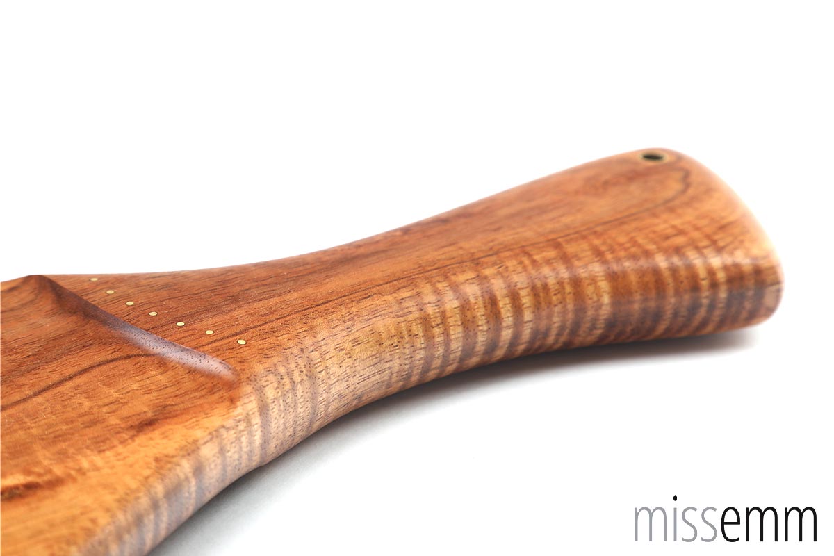 Wood spanking paddle in Fiddleback Queensland Narrowleaf Wattle | handmade by MissEmm