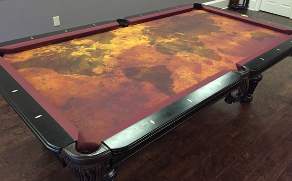 Grunge Map Custom VIVID Pool Table Felt