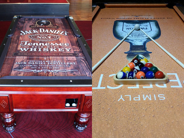 Jack Daniels and Patron Custom ArtScape Pool Table Felt