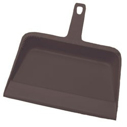 12" Heavy Duty Metal Rail Road Pick Up Dust Pan with 32" Wood Handle Viking Janitor Supplies