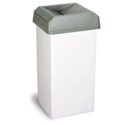 32 GL SQUARE TRASH CAN RECEPTACLE WHITE