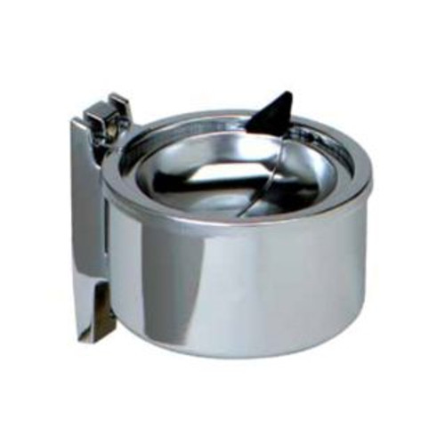 Metal Chrome Ash Receptacle with Hinged Top